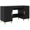 Image de Vidaxl bureau avec porte chêne noir 140 x 50 x 75 cm bois d'ingénierie