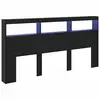 Image de Vidaxl tête de lit chêne noir 200 x 17 x 102 cm bois d'ingénierie
