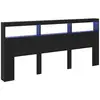 Image de Vidaxl tête de lit chêne noir 220 x 17 x 102 cm bois d'ingénierie