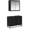 Image de Vidaxl ensemble de mobilier de salle de bain 2 pcs chêne noir