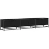 Image de Meuble TV moderne - vidaXL - Chêne Noir - Bois dingénierie - 210x35x41 cm - 6 portes - 3 étagères - Pieds en fer