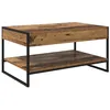 Image de Table basse industrielle - vidaXL - Bois ancien - 80x50x40 cm - Bois dingénierie - Pieds en acier - Style urbain