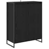 Image de Meuble à chaussures en bois dingénierie - vidaXL - Chêne Noir - 79x36x100 cm - 2 portes - Pieds en acier