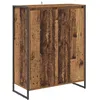 Image de Meuble à chaussures en bois dingénierie - vidaXL - Bois ancien - 79x36x100 cm - 2 portes - Pieds en acier
