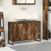 Image de Cabinet De Salle De Bain Avec Porte Chêne Fumé 90 X 30 X 60 Cm Vidaxl