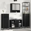 Image de Cabinet De Salle De Bain Avec Porte Chêne Noir 40 X 30 X 180 Cm Vidaxl