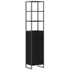 Image de Cabinet de salle de bain industriel - vidaXL - Chêne Noir - 40x30x180 cm - Bois dingénierie - Avec tiroir