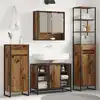 Image de Cabinet De Salle De Bain Bois Ancien 40 X 30 X 180 Cm Vidaxl