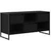 Image de Meuble TV industriel - vidaXL - Chêne Noir - 100x36x495 cm - Bois dingénierie - Avec tiroir - Pieds en acier
