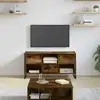 Image de Meuble Tv Chêne Fumé 100 X 36 X 49,5 Cm Bois D'ingénierie Vidaxl