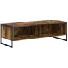 Image de Meuble TV industriel - vidaXL - 100x365x305 cm - Chêne fumé - Bois dingénierie - Pieds en acier