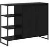 Image de Cabinet latéral industriel - vidaXL - Chêne Noir - 965 x 30 x 75 cm - Bois dingénierie - Pieds en acier