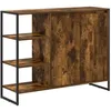 Image de Cabinet latéral industriel - vidaXL - Chêne fumé - 96 5 x 30 x 75 cm - Bois dingénierie - Pieds en acier