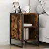 Image de Table De Chevet Chêne Fumé 39.5 X 30 X 50 Cm Bois D'ingénierie Vidaxl