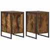 Image de Vidaxl table de chevet 2 pcs chêne fumé 39,5 x 30 x 50 cm