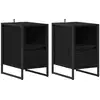 Image de Vidaxl table de chevet avec tiroir 2 pcs chêne noir 39,5 x 30 x 50 cm