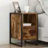 Image de Table De Chevet Chêne Fumé 39,5 X 30 X 50 Cm Bois D'ingénierie Vidaxl