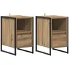 Image de Vidaxl table de chevet 2 pcs chêne artisan 39,5 x 30 x 50 cm