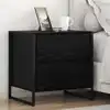 Image de Table De Chevet Chêne Noir 50 X 39,5 X 50 Cm Bois D'ingénierie Vidaxl