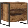 Image de Table de chevet industrielle - vidaXL - Bois ancien - 50x395x50 cm - Bois dingénierie - Tiroir fonctionnel