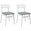 Image de Chaise de salle à manger vintage - vidaXL - Blanc et Gris - Bois de caoutchouc massif - 43 5 x 44 5 x 77 5 cm