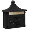 Image de Boîte aux lettres murale vintage - vidaXL - Noir - Aluminium coulé - 405x155x44 cm - Résistant aux intempéries