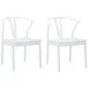 Image de Vidaxl chaise de salle à manger 2 pcs blanc et blanc