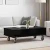Image de Table D'appoint Avec Roues Chêne Noir 90 X 50 X 30 Cm Vidaxl