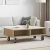 Image de Table D'appoint Avec Roues Chêne Sonoma 90 X 50 X 30 Cm Vidaxl