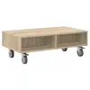 Image de Vidaxl table d'appoint avec roues chêne sonoma 90 x 50 x 30 cm