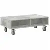 Image de Vidaxl table d'appoint avec roues gris béton 90 x 50 x 30 cm