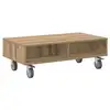 Image de Vidaxl table d'appoint avec roues chêne artisanal 90 x 50 x 30 cm