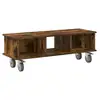 Image de Vidaxl meuble tv chêne fumé 100 x 35 x 35 cm bois d'ingénierie