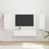 Image de Ensemble Meuble Tv 2 Pc Blanc Bois D'ingénierie Vidaxl