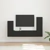 Image de Ensemble Meuble Tv Montage Mural 4 Pcs Noir Bois D'ingénierie Vidaxl