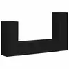 Image de Vidaxl ensemble meuble tv 4 pc noir bois d'ingénierie