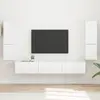 Image de Ensemble Meuble Tv 4 Pcs Blanc Brillant Bois D'ingénierie Vidaxl