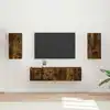 Image de Ensemble Meuble Tv 4 Pcs Chêne Fumé Bois D'ingénierie Vidaxl