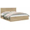 Image de Cadre de lit moderne - vidaXL - 180x200 cm - Chêne Sonoma - Pin massif - Bois dingénierie - 210x183x100 cm