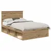 Image de Vidaxl cadre de lit chêne artisan 135 x 190 cm bois de pin massif