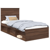 Image de Vidaxl cadre de lit chêne brun 90 x 200 cm bois de pin massif