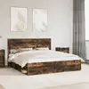 Image de Cadre De Lit Chêne Fumé 180 X 200 Cm Bois De Pin Massif Vidaxl