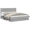 Image de Vidaxl cadre de lit gris sonoma 180 x 200 cm bois de pin massif
