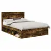 Image de Vidaxl cadre de lit chêne fumé 150 x 200 cm bois de pin massif