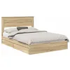 Image de Lit de rangement en bois dingénierie - vidaXL - Chêne Sonoma - 140x190 cm - Cadre à lattes - Avec tiroirs