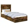 Image de Vidaxl lit de rangement chêne fumé 100 x 200 cm bois d'ingénierie