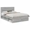 Image de Vidaxl cadre de lit gris sonoma 140 x 200 cm pin massif