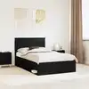 Image de Cadre De Lit Avec Tiroir Uni Noir 120 X 190 Cm Pin Massif Vidaxl