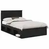 Image de Vidaxl cadre de lit avec tiroir uni noir 120 x 190 cm pin massif