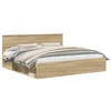 Image de Cadre de lit moderne - vidaXL - Sonoma - Pin massif - Bois dingénierie - 210x203x90 cm - Lit empereur 200x200 cm